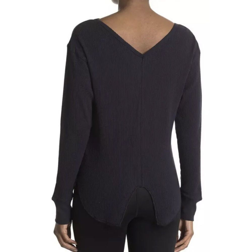 Sage Collective Venture Waffle Thermal Top Long‎ Sleeve Blue Small NWT $60